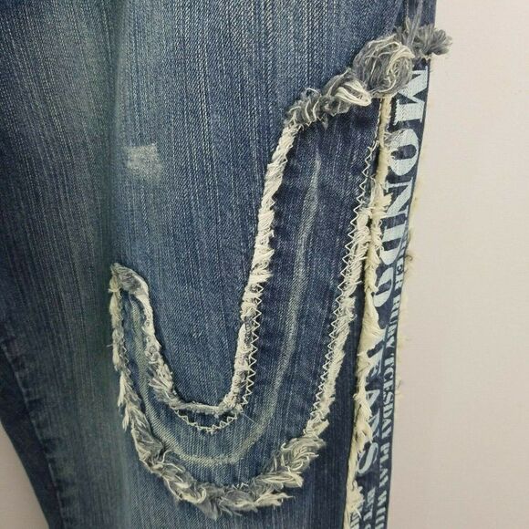 Mondo Denim Jeans Distressed Worn In Streetwear - Picture 8 of 11